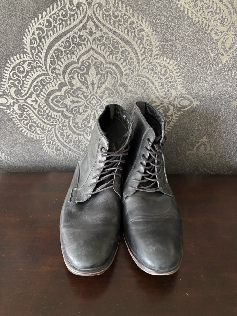 ALDO Men's Black Leather Lace-Up Boots
